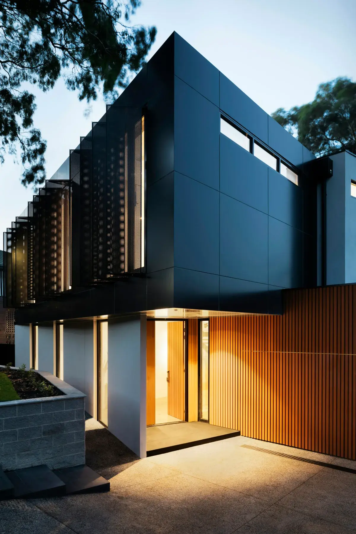 Contemporary architectural facade, illustrative photograph